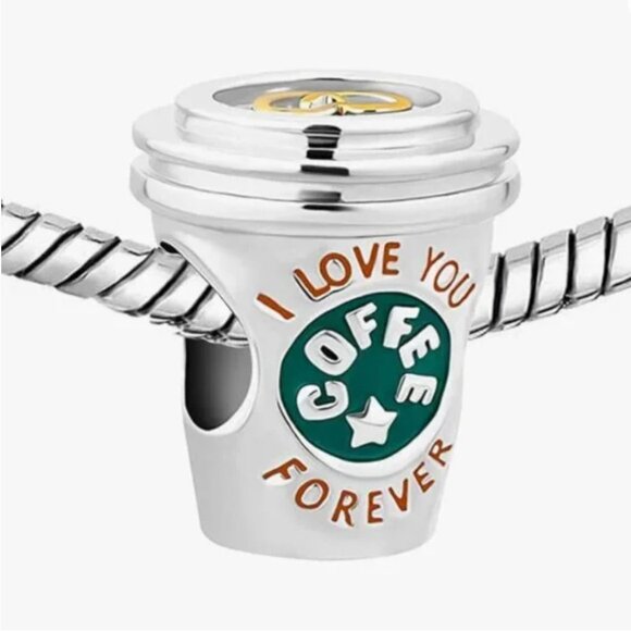 I Love You Coffee 925S Charm Compatible with Pandora Bracelet